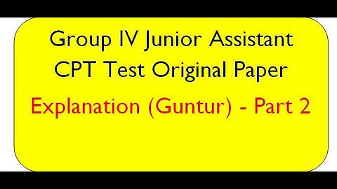 Guntur GROUP 4 CPT Paper Explanation - PART 2/APPSC/CPT/COMPUTER PROFICIENCY TEST