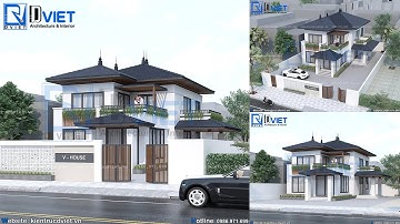 Nét cuốn hút trước mẫu thiết kế biệt thự mái Nhật 2 tầng 8x12,5m tại Khoái Châu - Hưng Yên