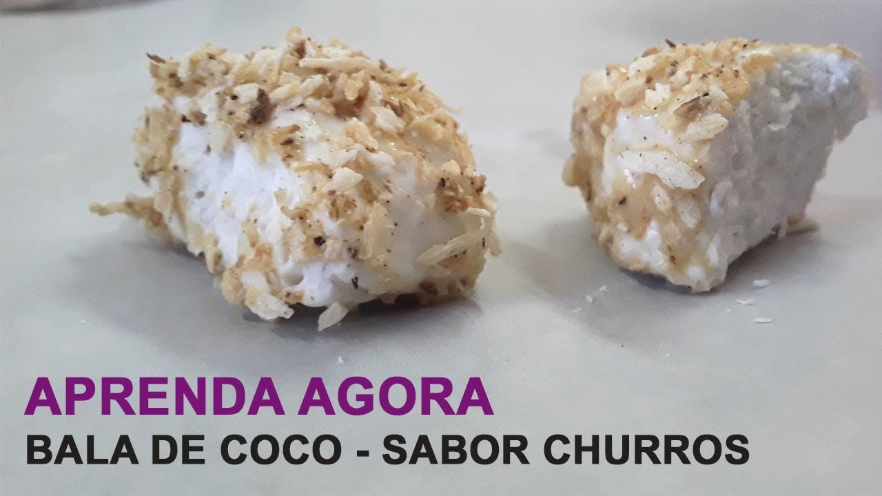 Bala de coco sabor churros