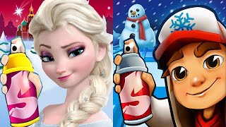 Subway Surfers Subway City 'Xmas 2022 Elf Yutani vs Elsa Snow Princess Run Gameplay HD screenshot 3