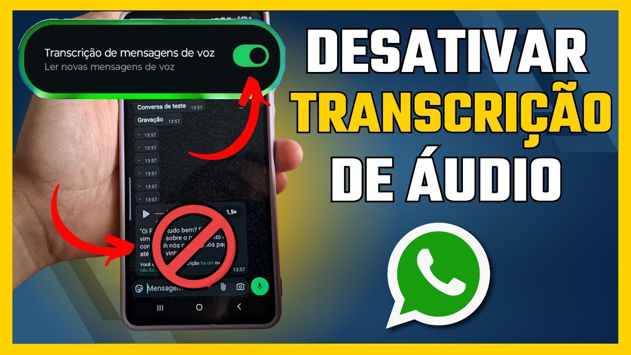 Como Desativar Transcrição de Áudio em Texto do WhatsApp - YouTube