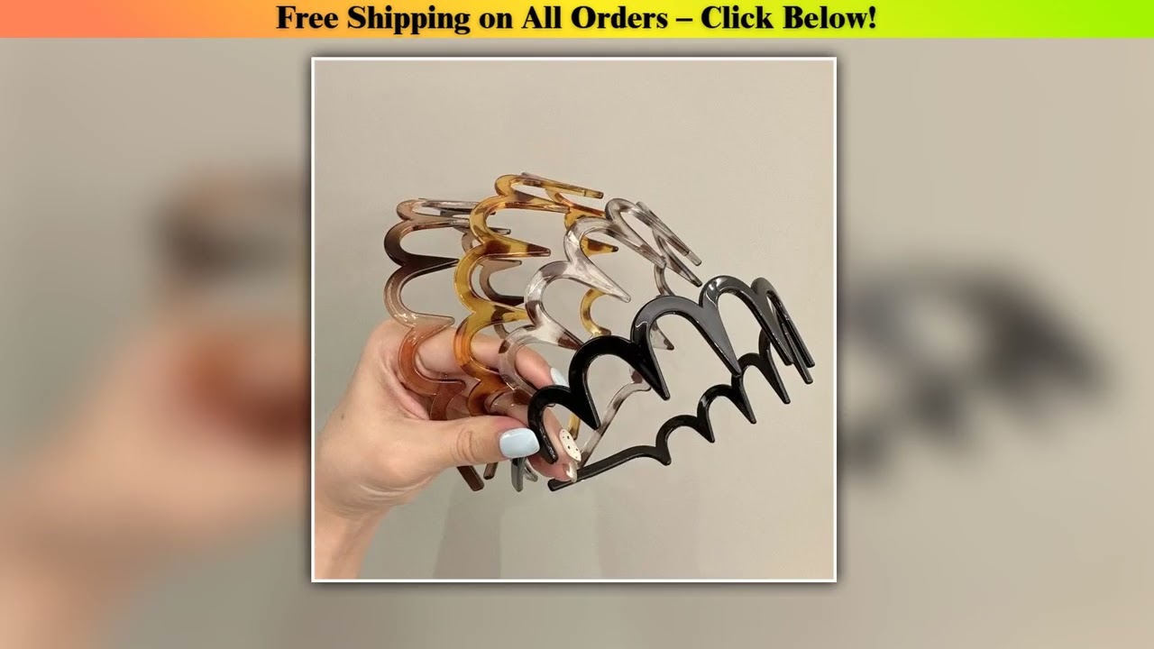 Korean Women Hair Comb Headband Plastic U Shape Hair Hoops Fixed Teeth NonSlip Fluffy Top Hair Band