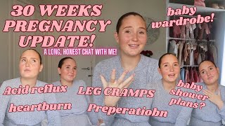 30 weeks pregnancy update! Bump update, Breastfeeding, Heartburn, acid reflux, leg cramps AND MORE!