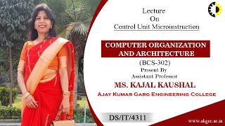 CONTROL UNIT MICROINSTRUCTION | COA | LECTURE 04 BY MS. KAJAL KAUSHAL | AKGEC