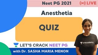 Quiz | Anesthesia | Target NEET PG 2020 | Dr. Sasha screenshot 2