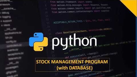 Python: Stock Management Program using Database 1.11