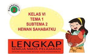 TEMATIK KELAS VI TEMA 1 SUBTEMA 2 PEMBELAJARAN 2 HEWAN SAHABATKU