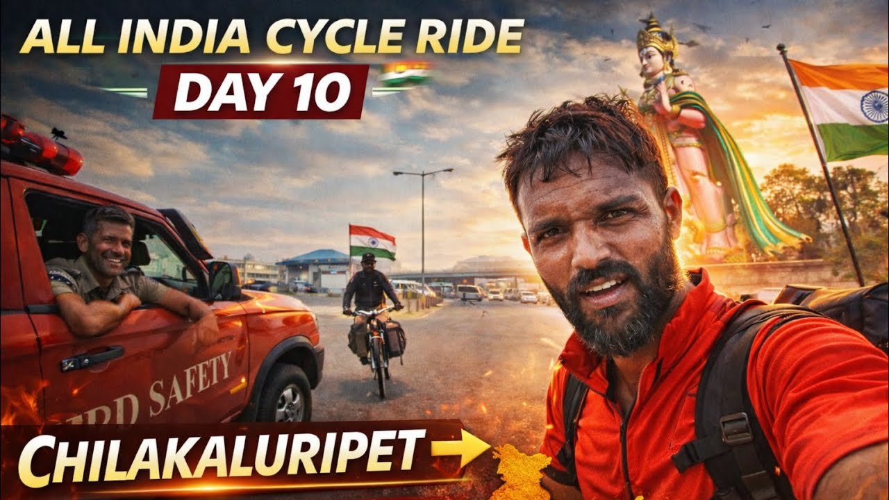 ALL INDIA CYCLE RIDE 🇮🇳 | DAY 10 | Chilakaluripet to Vijayawada 🚴‍♂️🔥@Pedalwithvikkie