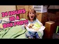 24 HOURS IN A BOX FORT | HomeSchool Lazy Day Routine