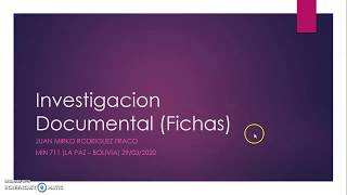 Investigacion documental (Fichas - Fichero). H3 (Parte 1)