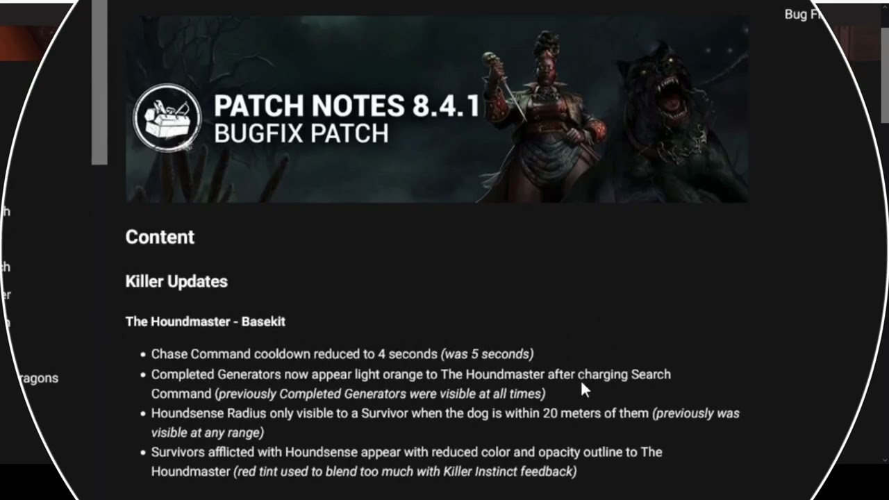 8.4.1 Bugfix Patch: Why Even Play Chucky Anymore? Houndmaster Kinda Buffed?