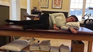 Left sidelying IO/TA and left adductor with right glute max