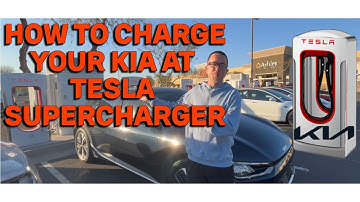 Kia EV6 Charging at Tesla Supercharger with KIA NACS Adapter