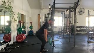 Hinged Over Landmine Barbell Row demonstration