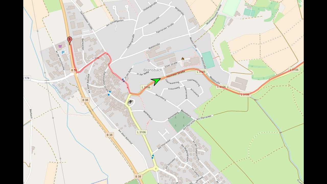 Ortsdurchfahrt im Odenwald/ERB: Brensbach (West rein, Ost raus)