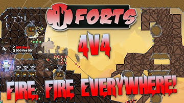 Forts Multiplayer 4v4 Gameplay Custom Map Sandbox V2, Fiery Glory