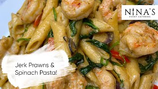 Jerk Prawn & Spinach Pasta | How To Make RASTA PASTA Recipe | Jerk Shrimp Pasta | NINAS KITCHEN