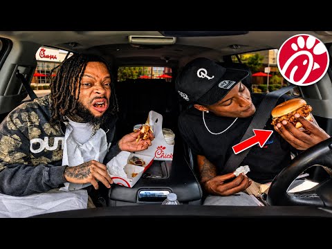 PUTTING TERIYAKI SAUCE ON AMAR CHICKEN & WAFFLE SANDWICH TO GET HIS REACTION!