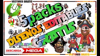 😎5-PACK DE VECTORES GRATIS 2020 TOTALMENTE EDITABLES 🤝