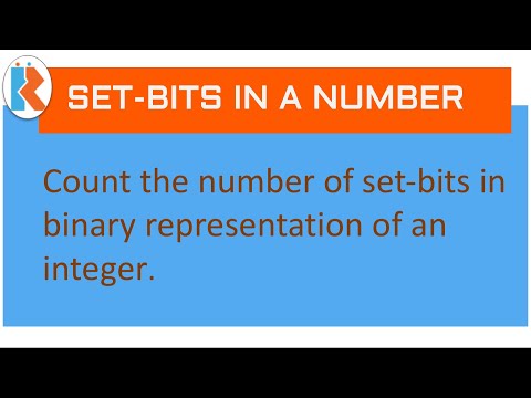 Count number of set bits in binary representation of a number