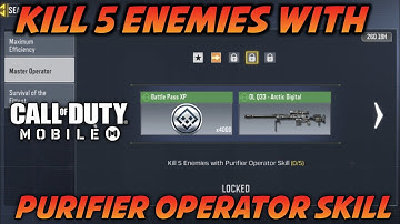 COD MOBILE! KILL 5 ENEMIES WITH PURIFIER OPERATOR SKILL ! MASTER OPERATOR CODM