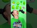 ASMR Mukbang 💚 Eating Random Green Color Food #shorts #food #asmr #mukbang #challenge #spicyfood