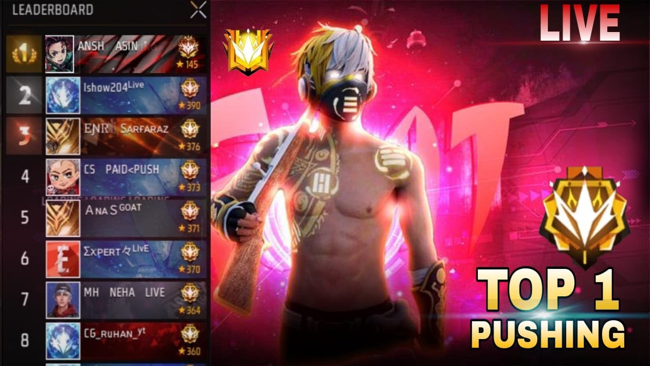 CS RANK REGION TOP 1 GRANDMASTER RANK PUSH FREE FIRE LIVE - YouTube