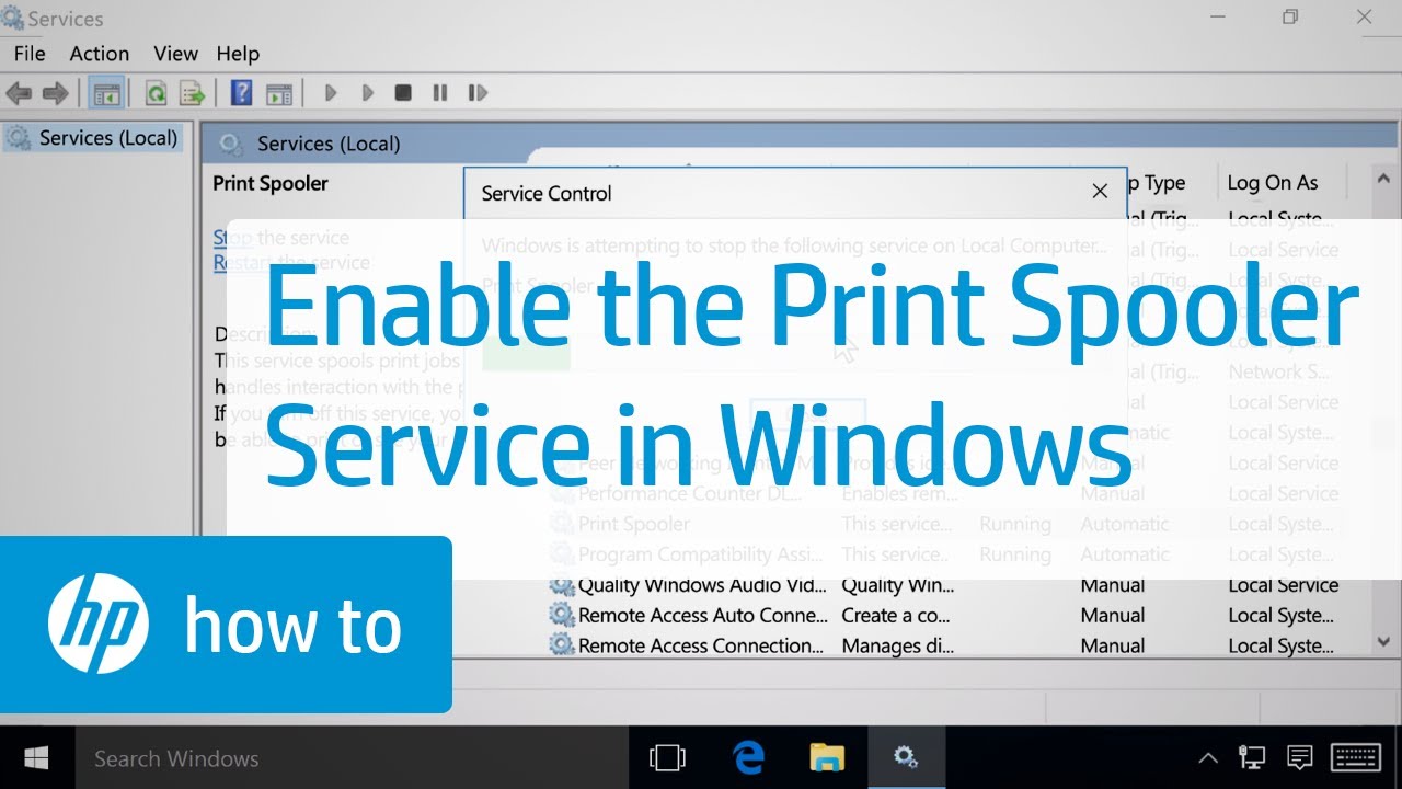 Enabling the Print Spooler Service in Windows | HP Printers | HP ...