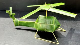 How to make a Helicopter from coconut leaves - coconut leaf crafts