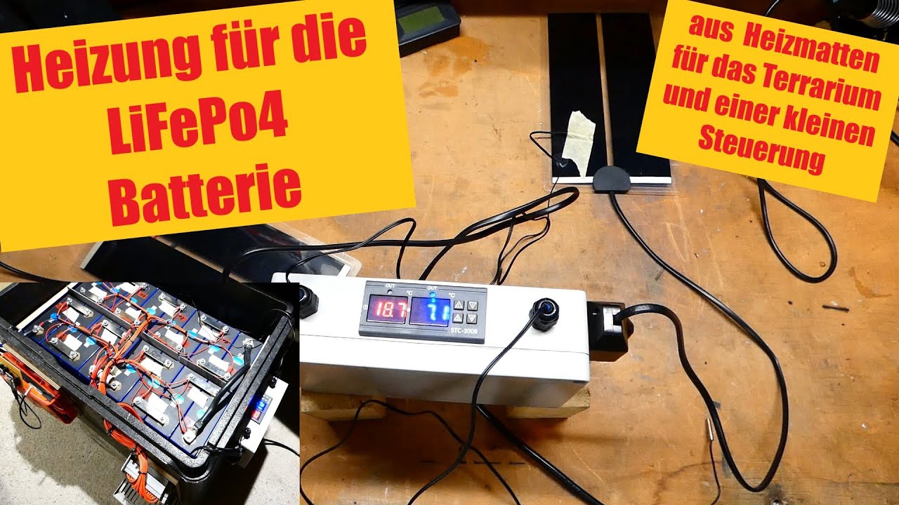 Die LiFePo4 Batterie warmhalten - mit Terrarium Heizmatten 