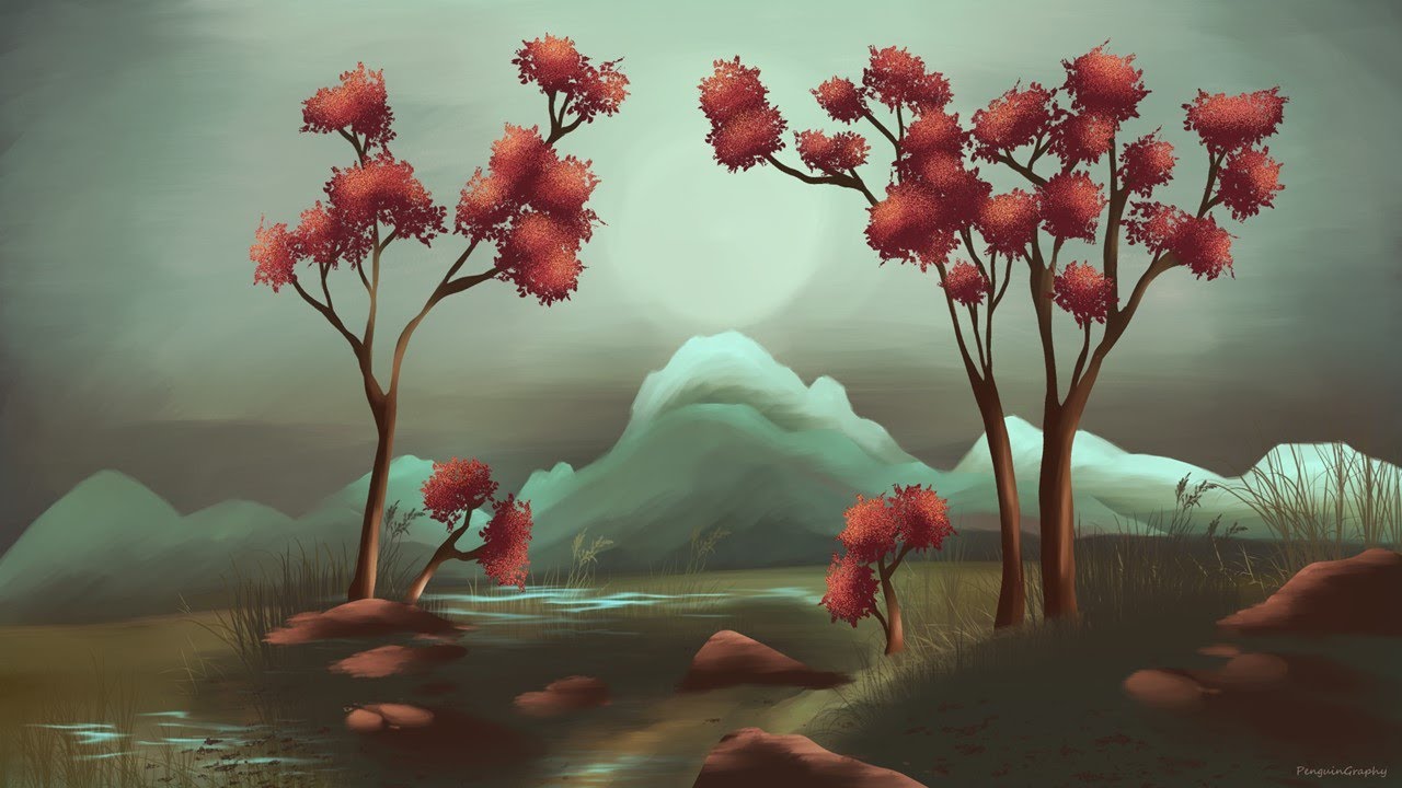 How To Draw Forest | Krita Painting | Beginners Tutorial - YouTube