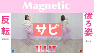 【反転スロー（サビ）】ILLIT - Magnetic | Dance Tutorial | Mirrored + Slow music