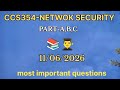 CCS354- Network security important questions 🔗🖇️ Part A,Part B,Part C | subscribe and comment 📚