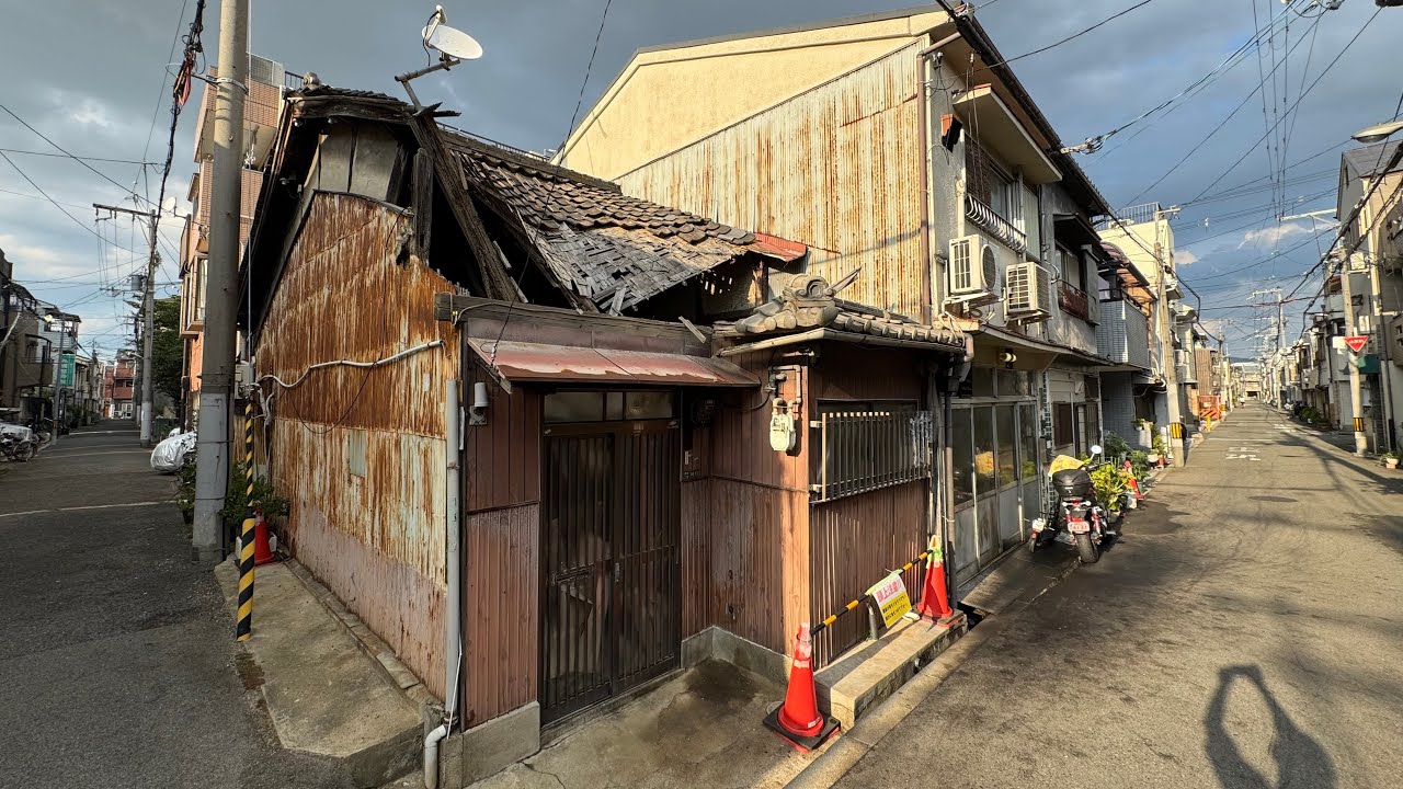 Japanese Shitamachi Fuse walk (Osaka) //4K