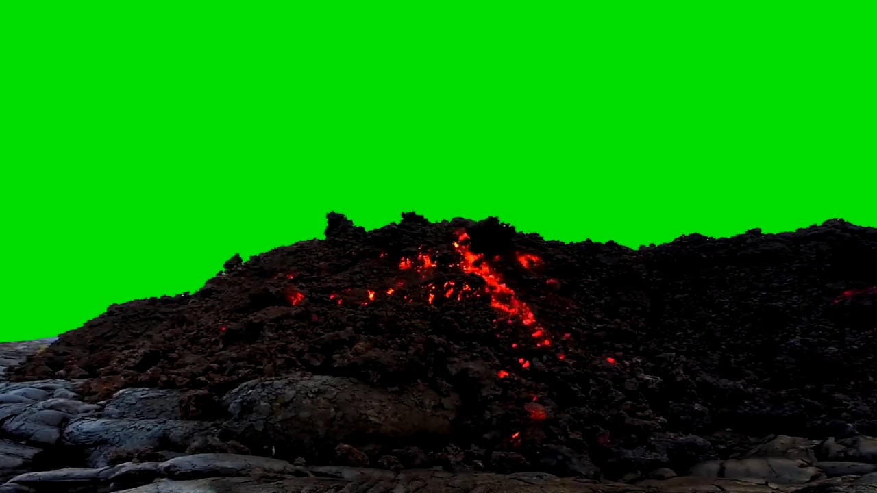 Lava flowing green background HD Croma key