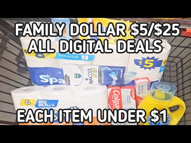 FAMILY DOLLAR $5/$25 ALL DIGITAL DEALS #couponing #familydollar