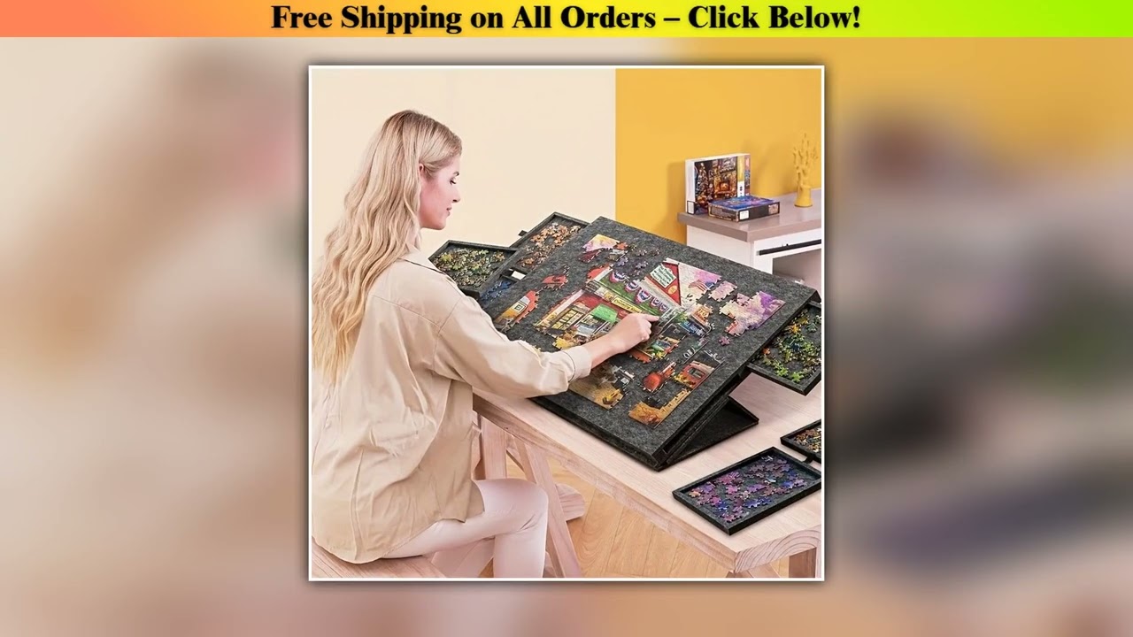 7pcs 6-Drawer Portable Puzzle Desk Decor - Artistic Polyester Fiber Organizer Decorative Puzzle