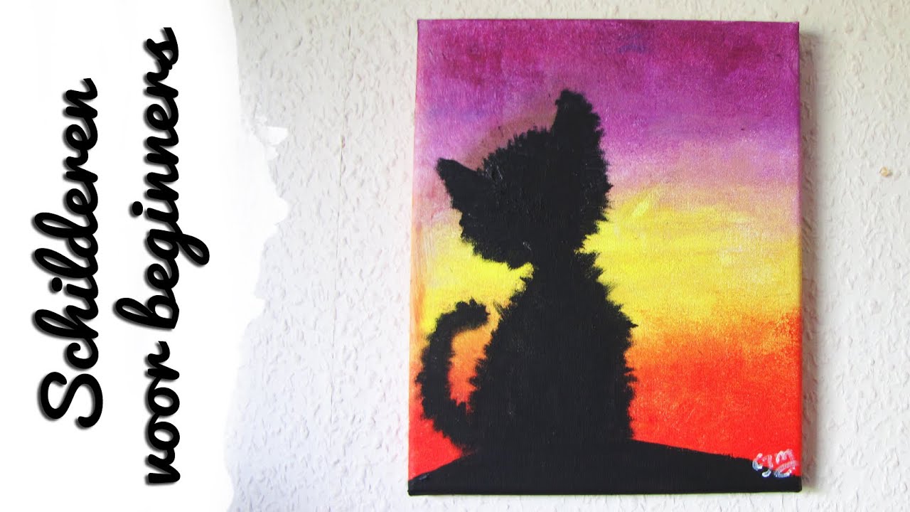 Super Kat Voor Zonsopgang Schilderij | Craftmama | Schilderen voor DB-95