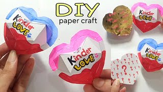 DIY ❤️-Shaped Kinder Joy with paper | DIY paper craft | Art and craft | How to make Heart kinder Joy