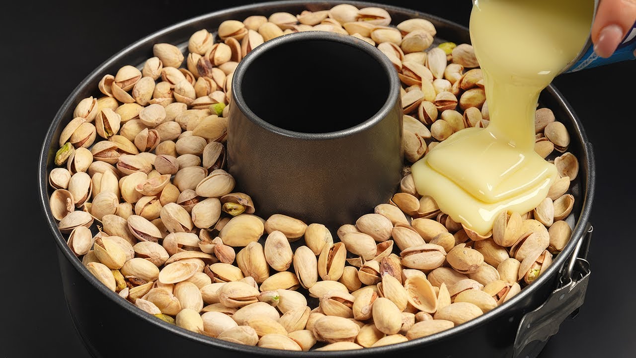 ❤️‍🔥 Полейте фисташки сгущенным молоком – вы будете в восторге! Рецепт десерта за 5 минут.