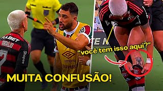 Complete confusion between Flamengo and Fluminense: Luiz Araújo mocks and provokes the brawl.
