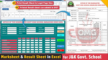 School Marksheet and Result Sheet Management System in Excel with VBA Userform