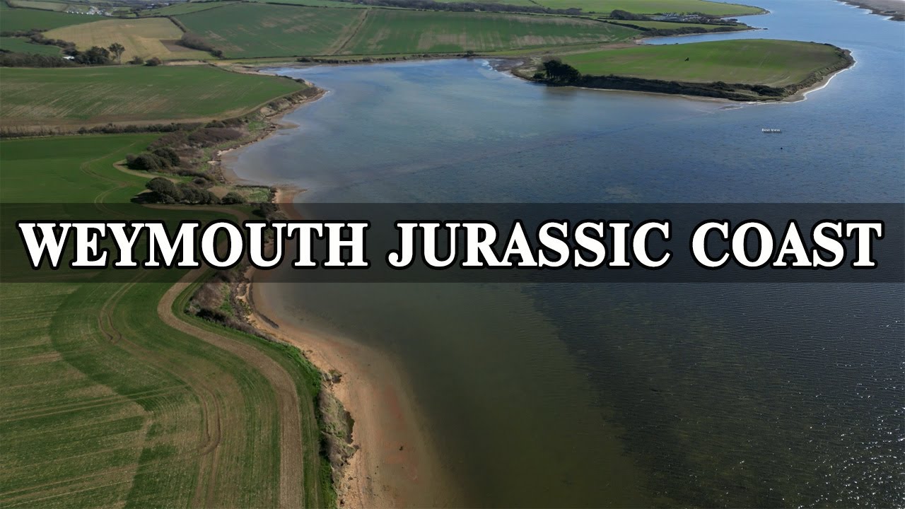 Fly on the Fleet Dorset. Weymouth. Jurassic Coast. 4K Video