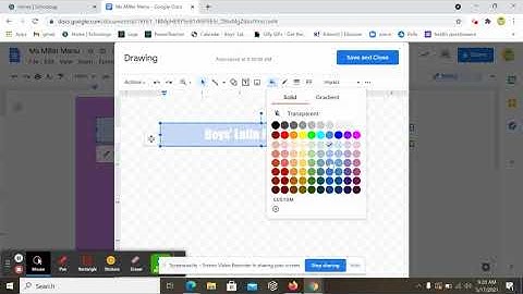Making A Menu in Google Docs