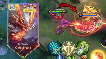 WTF DAMAGE!! BEST 1 HIT BUILD MOSKOV 2025 (recommended build and emblem)- MLBB!!