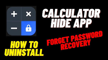 Calculator app Lock Forgot Password | calculator hide app delete kaise kare