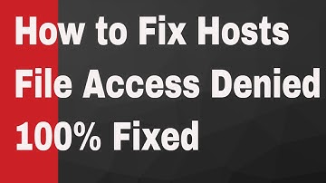 How to Fix hosts file access denied Problem in Window 7