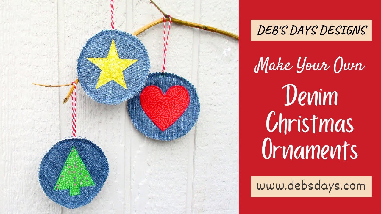 Denim Christmas Tree Ornaments : DIY Upcycled Sewing Project - YouTube