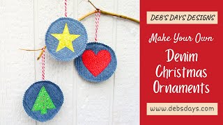 Denim Christmas Tree Ornaments : DIY Upcycled Sewing Project - YouTube