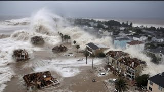 Chaos in New York, US, and Ontario, Canada! Lake Erie Storm Surge Destroys Homes, Roads, and Cars